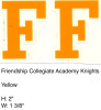 Friendship Collegiate Academy Knights Yellow F outlined in white